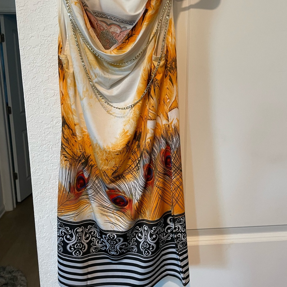 Elegant Multicolor Draped Dress